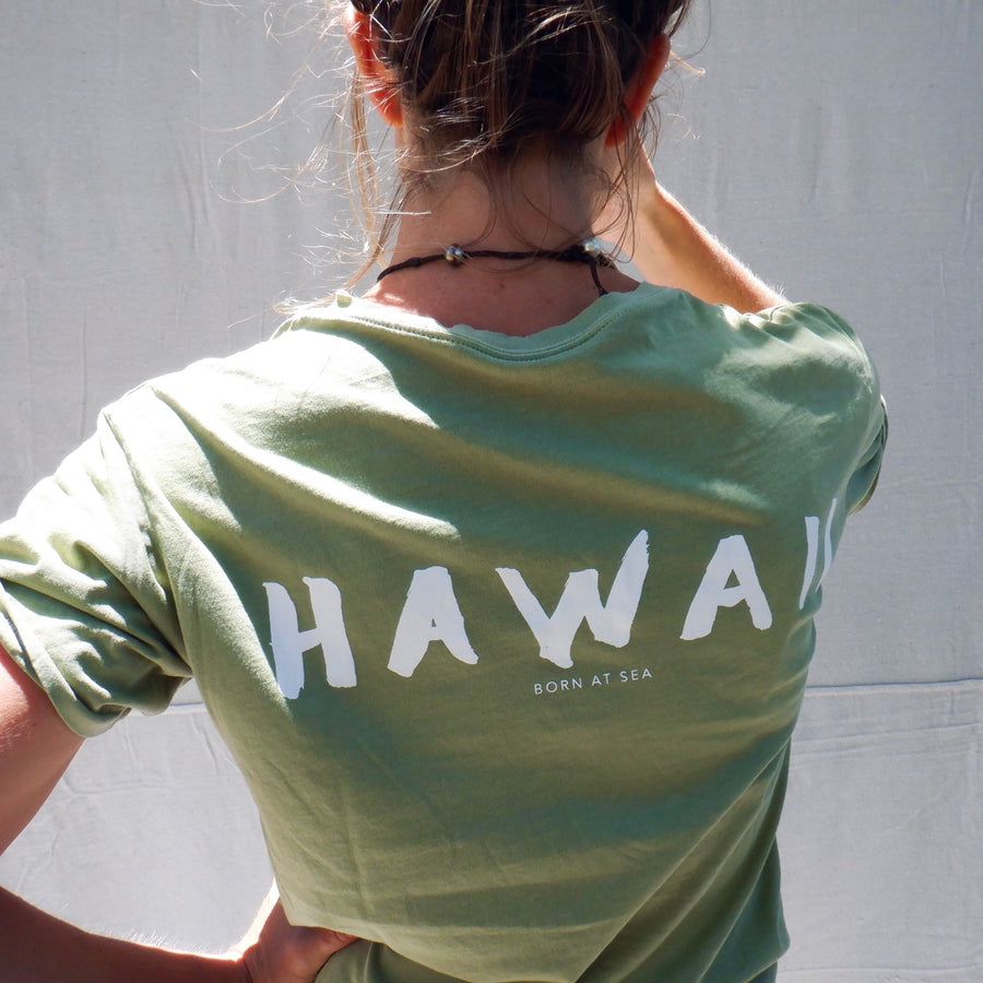 Hawaii Print Tee - Olive
