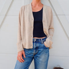 Sloan Cashmere Cardigan - Oatmeal