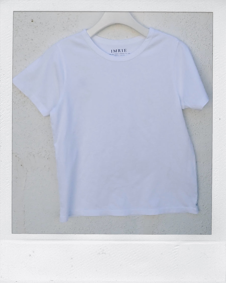Double Weight Basic Crop Tee - White