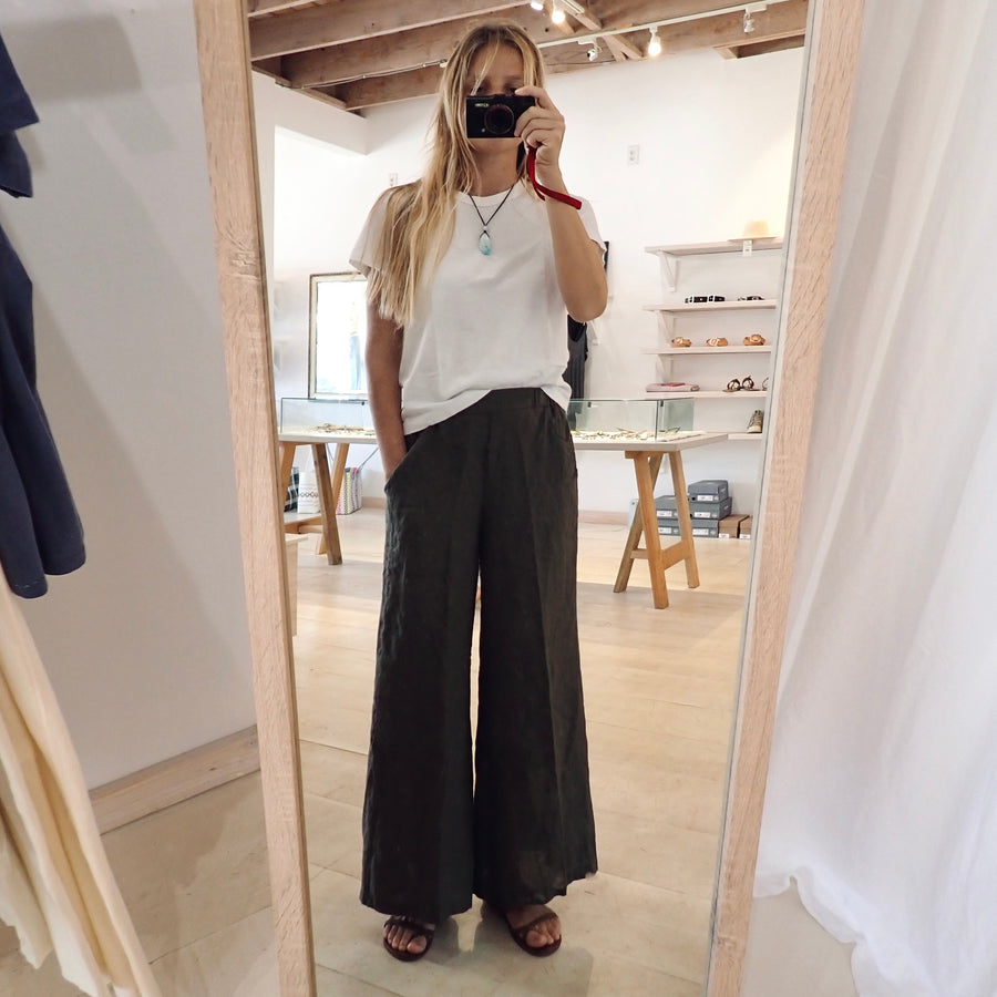 Wendy Linen Pant - Olive