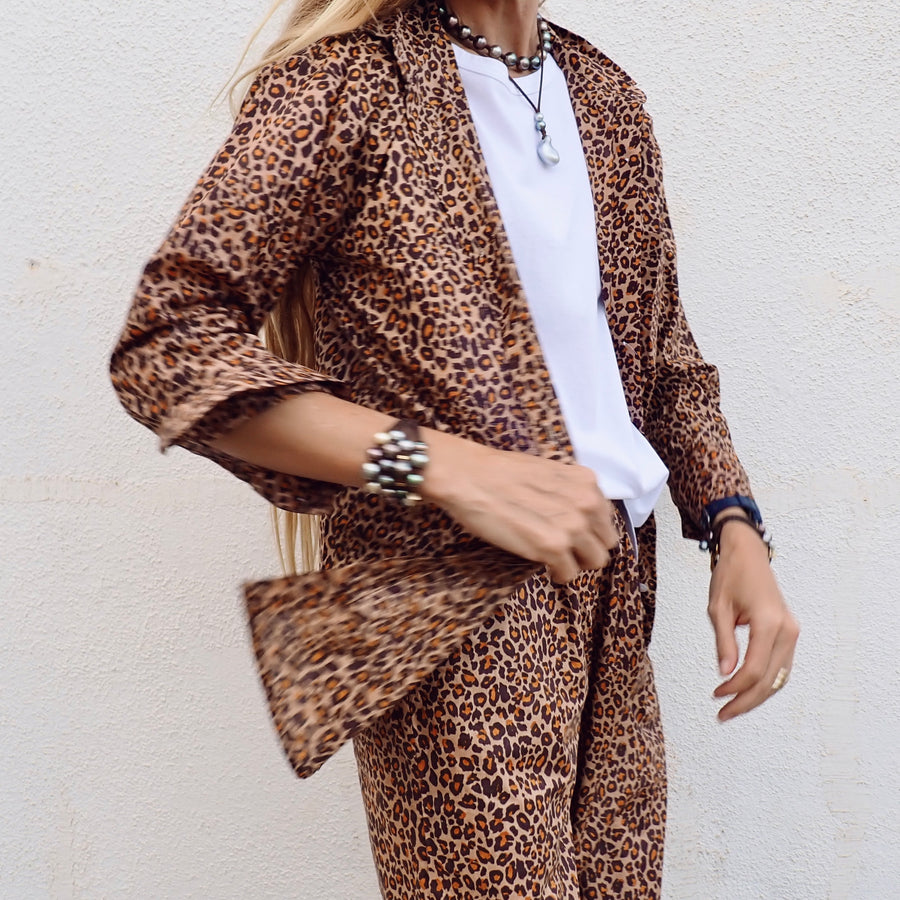 Wide Leg Cotton Pant - Small Leo