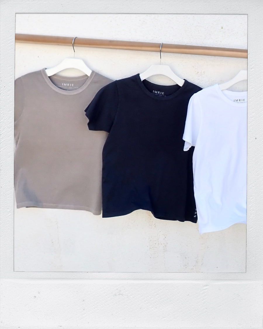 Double Weight Basic Crop Tee - Goat