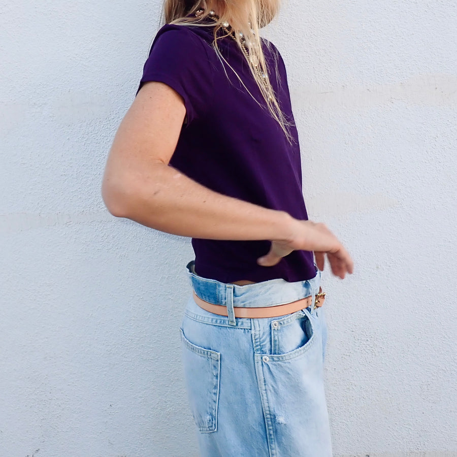 Adine Shrunken Tee - Purple