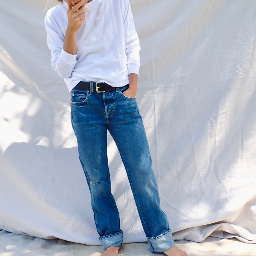 Long Sleeve Boxy Tee - Salt