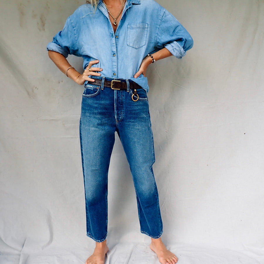 90’s Crop Mid Rise Loose Straight- Bounty