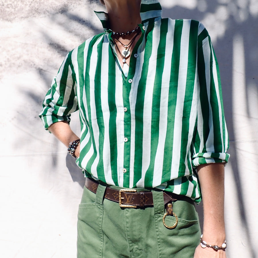 Shirt - Green Stripes