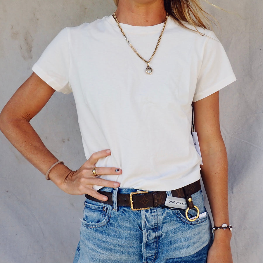 Adine Shrunken Tee - White Ash