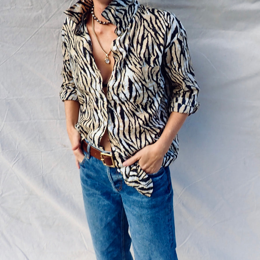 Buttondown Shirt - Tiger Print