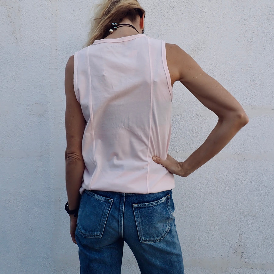 V-Neck Tank Organic Cotton - Ballet Slipper