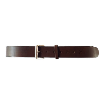 Belt w Single Prong Buckle - Sterling Silver/Brown