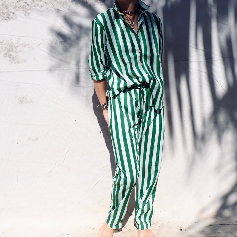 Pant- Green Stripe