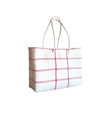 Mercado bag - white/ red check