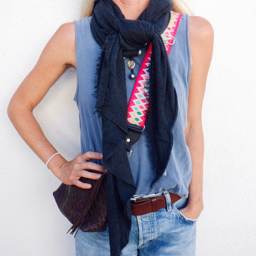 Cashmere scarf- charcoal