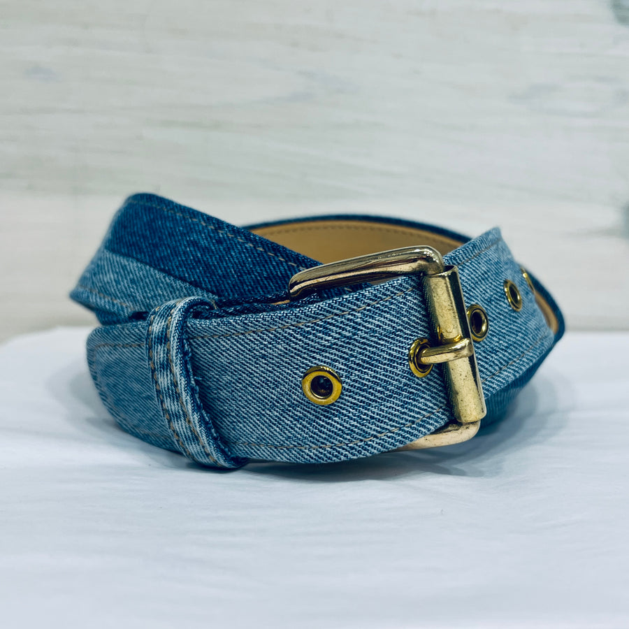 Denim Belt - Brass Buckle