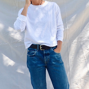Long Sleeve Boxy Tee - Salt