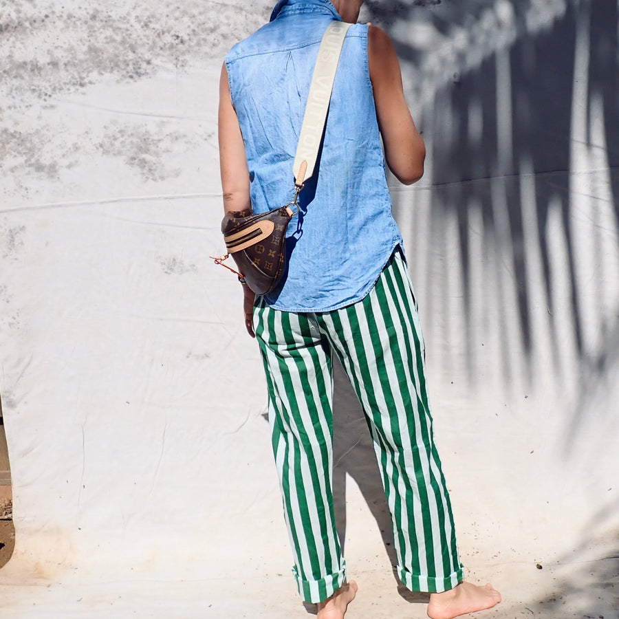 Pant- Green Stripe