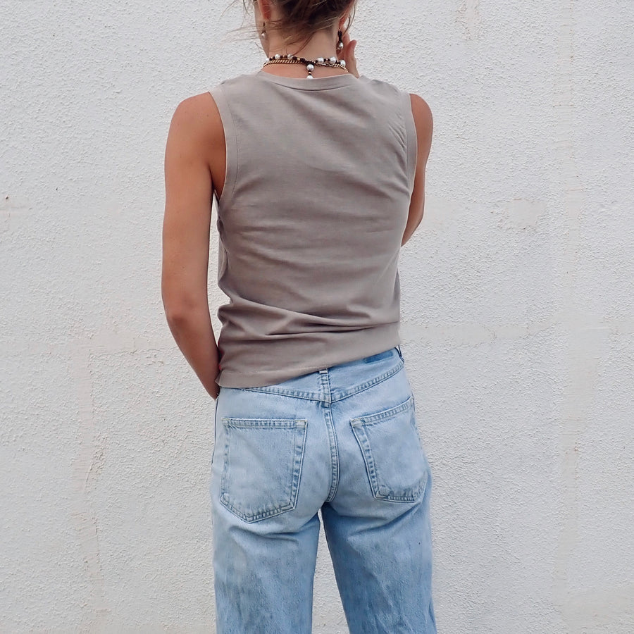 Double Weight Short Muscle Tank - Goat