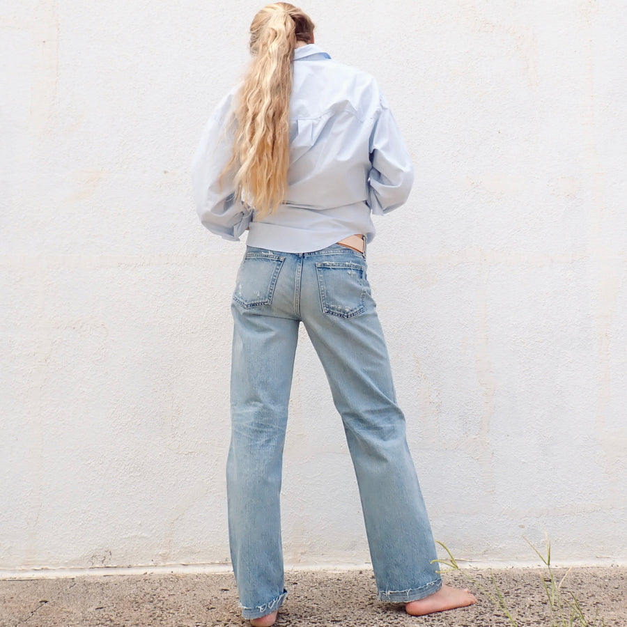 ARVERNE Low Rise Straight- Blue