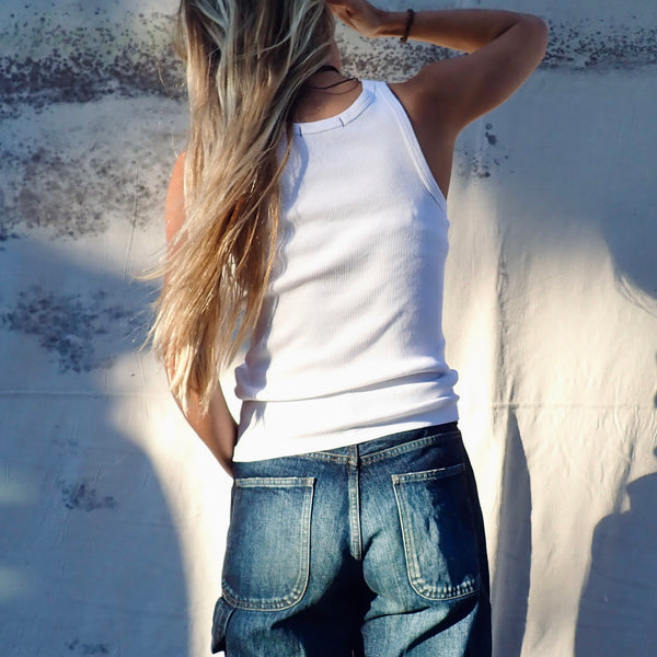 Long Rib Tank - White – Imrie Industries