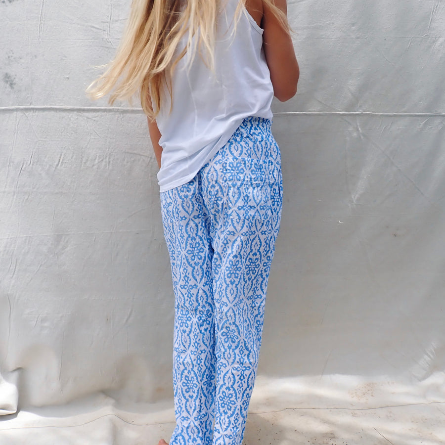 Cotton Trousers- Blue Paisley