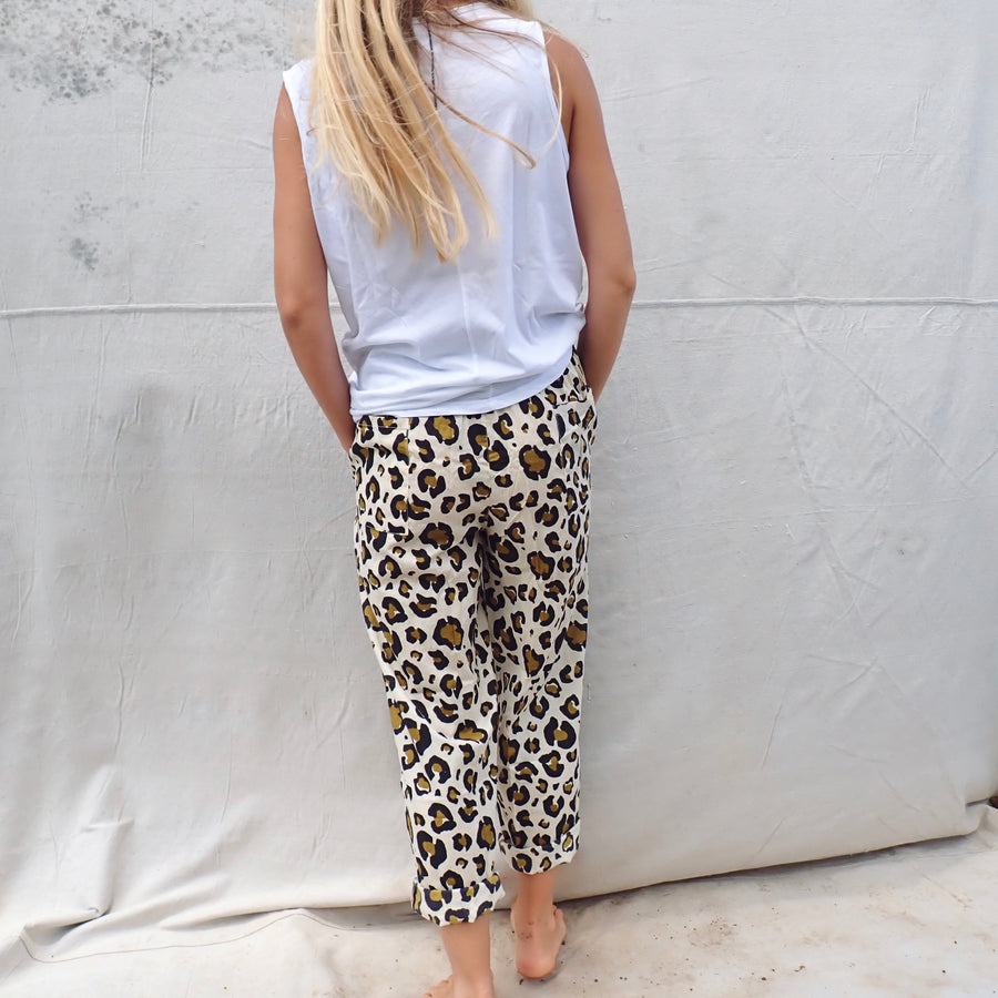 Cotton Trousers- Leopard