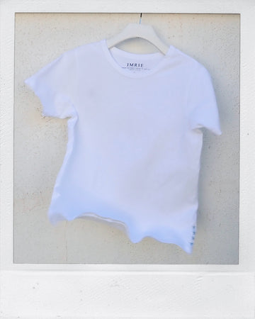 Double Weight Basic Crop Tee - White