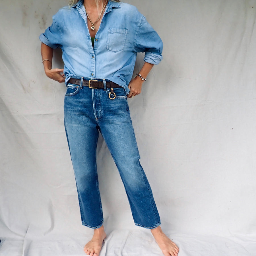 90’s Crop Mid Rise Loose Straight- Bounty