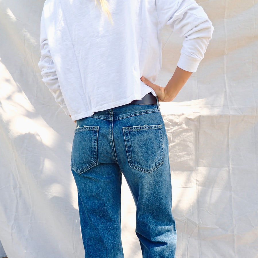 Long Sleeve Boxy Tee - Salt