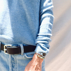 BLAKELY Cashmere Vneck - Denim