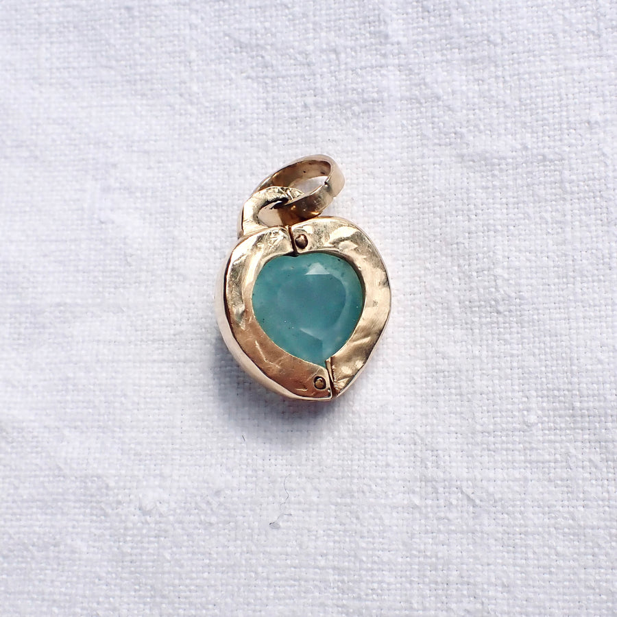 Heart Locket - Aquamarine