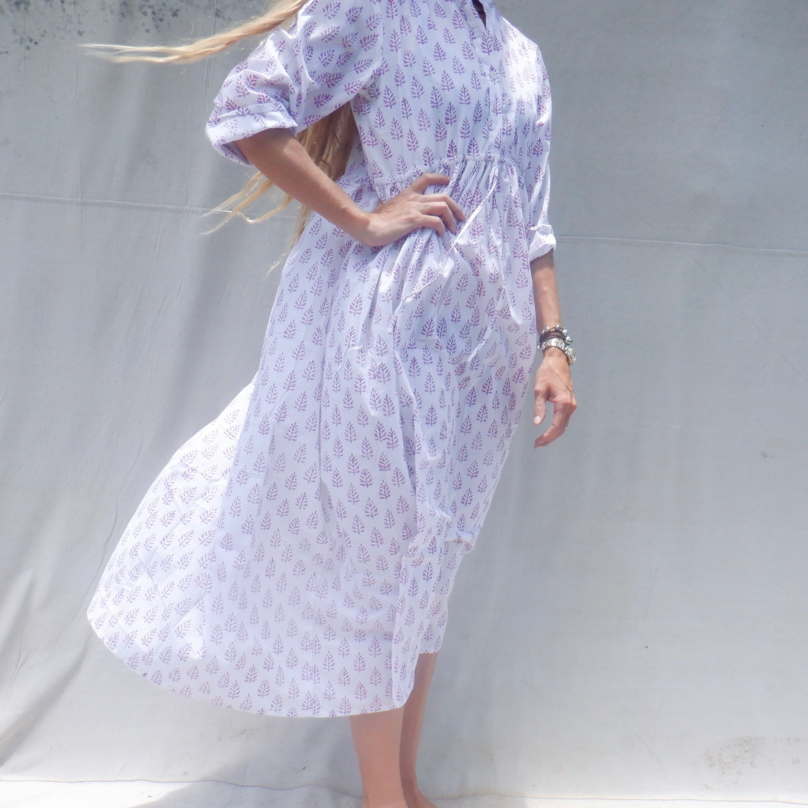 short sleeve cotton midi dress for women Hisole Crossover Sleeved Linen Green / L Hand wash or gentle Express Women's Floral V-Neck fb-resort Color:Coastal Blue