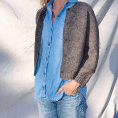 ELEANOR Shrunken Cardigan- Husk
