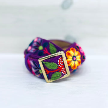 Flower Slide belt - Purple