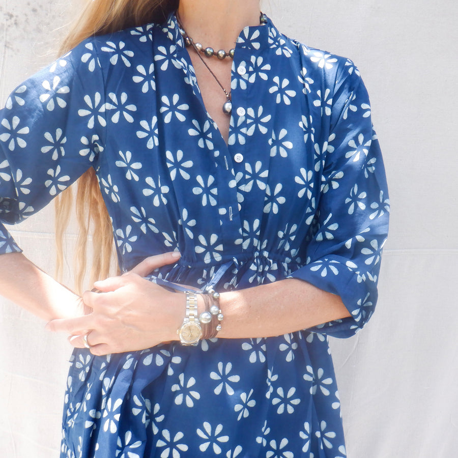 Cotton print Dress - Navy daisy