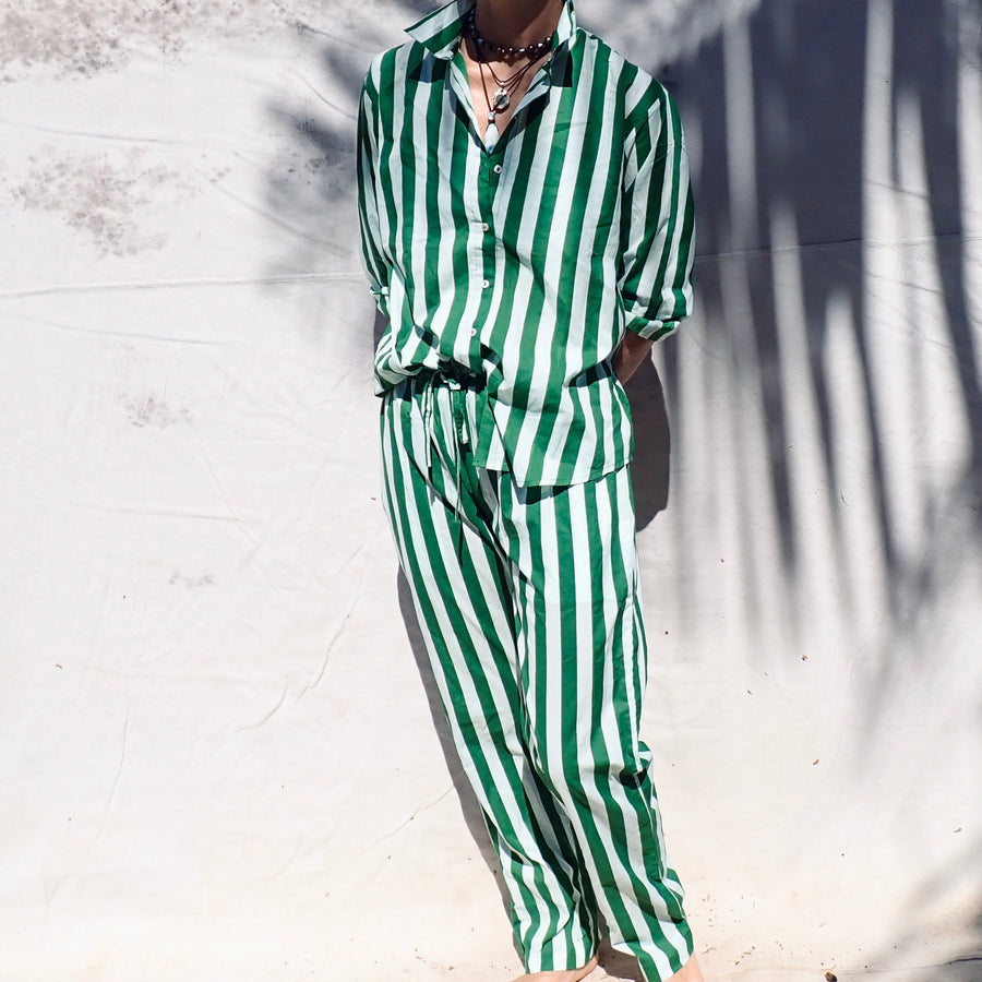 Pant- Green Stripe