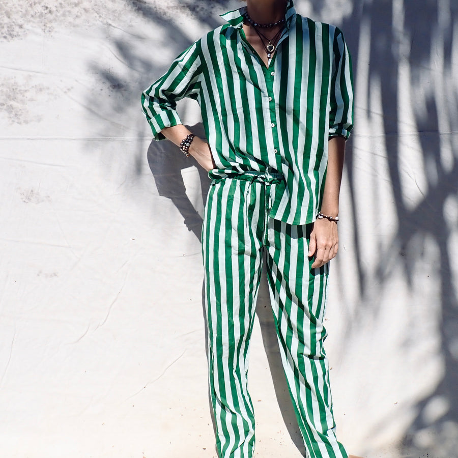 Pant- Green Stripe