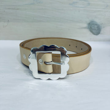 Natural Belt - Sterling Scallop Buckle