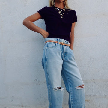 Adine Shrunken Tee - Purple