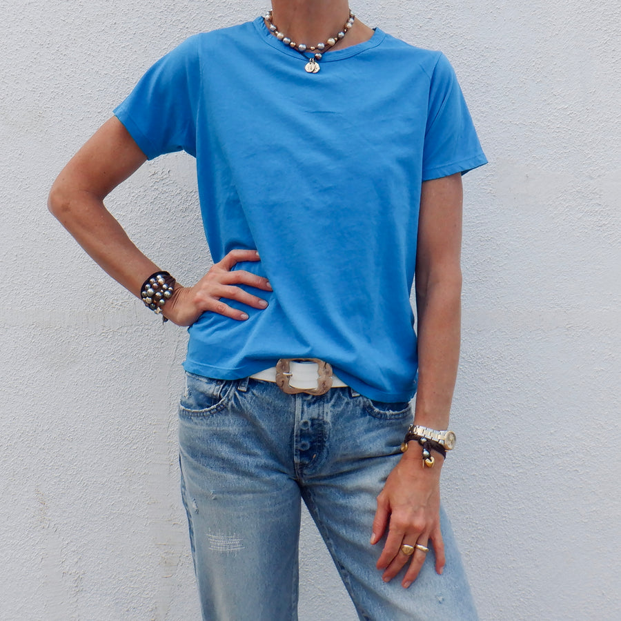 Basic Crop Tee - Ibiza Blue