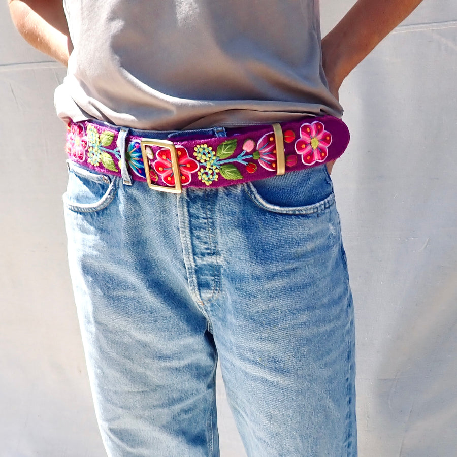 Flower Slide Belt - Purple