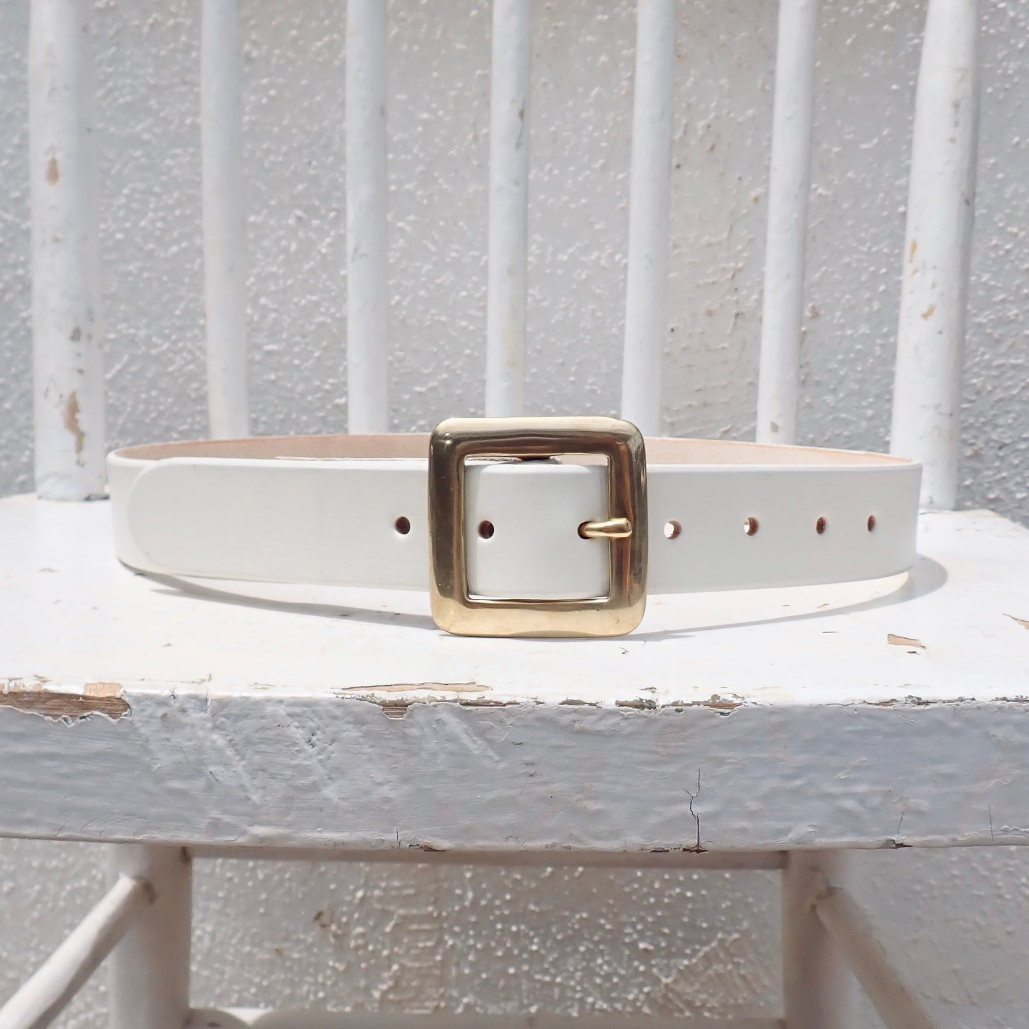 White Belt - Brass Square Buckle – Imrie Industries display picture 2