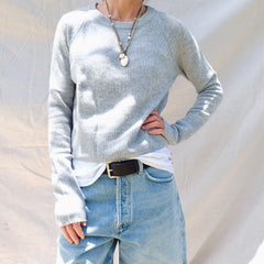 BLAKELY Cashmere Pullover - Heather Grey