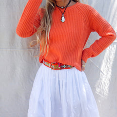 Blakey Rib Cashmere Pullover - Melon