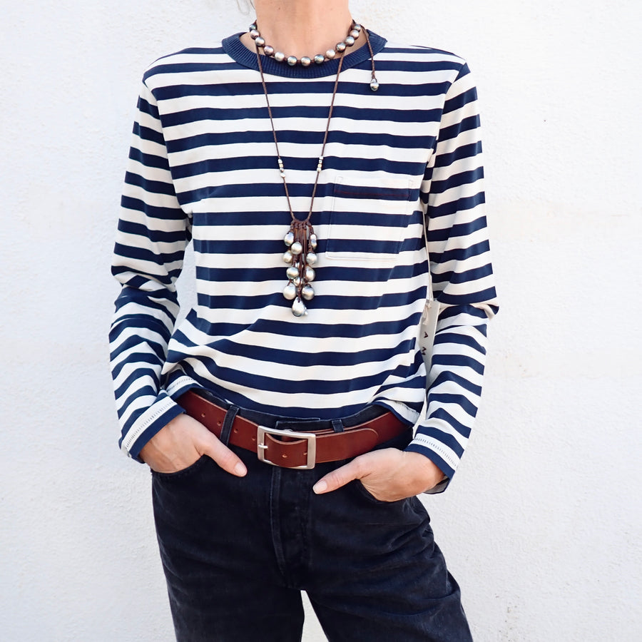 Brigitte Long Sleeve Tee - Twilight/Bone