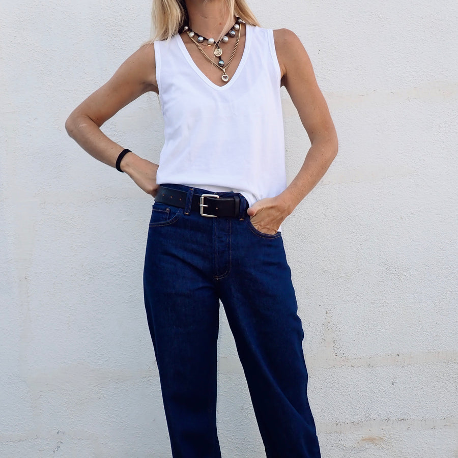 V-Neck Tank Organic Cotton - White