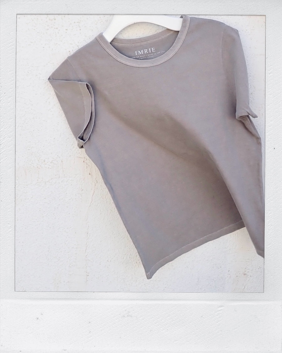 Double Weight Basic Crop Tee - Goat