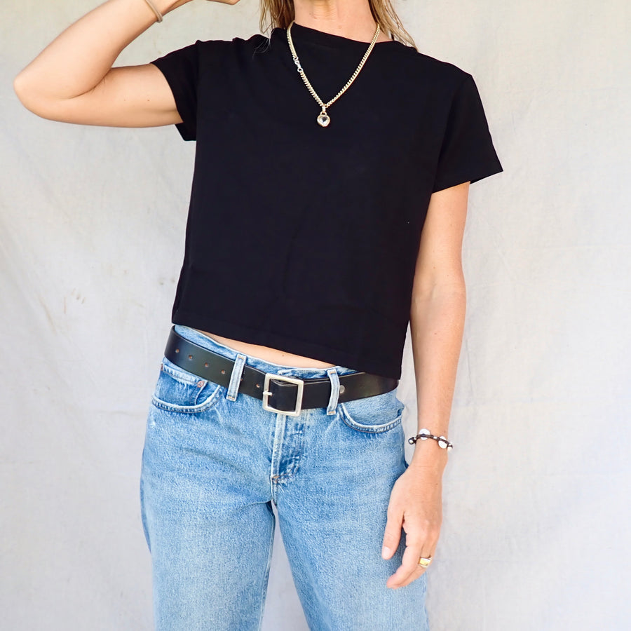 Adine Shrunken Tee - Black