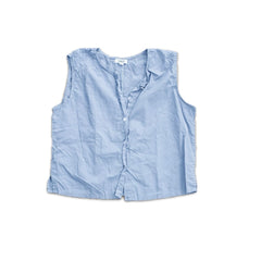 Cotton Button Tank- Airforce Blue