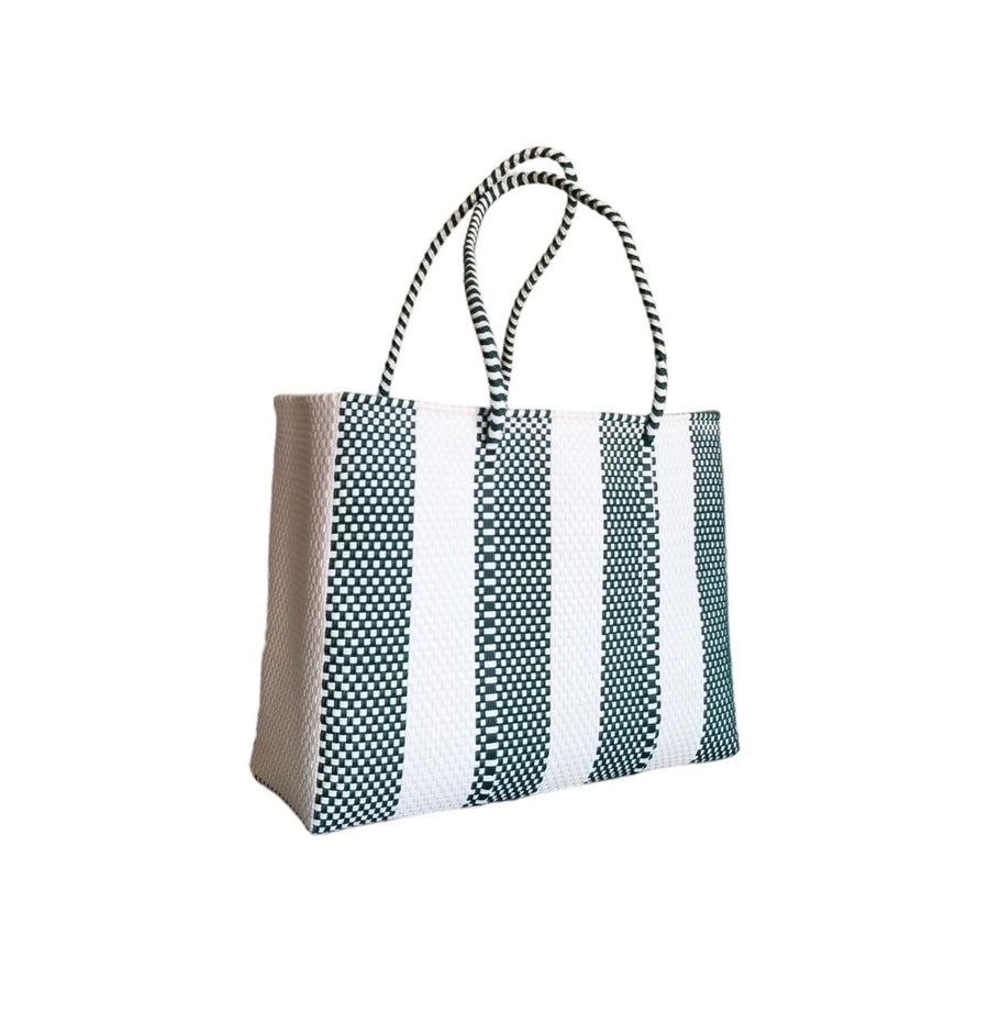 Mercado bag- green stripe