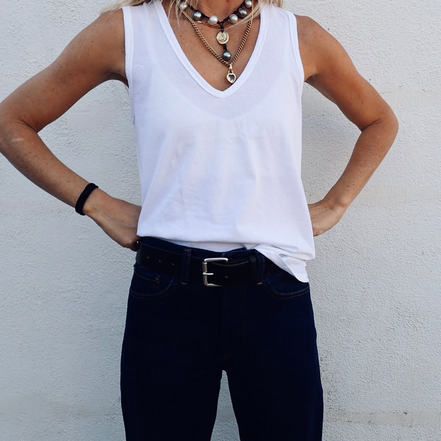 V-Neck Tank Organic Cotton - White